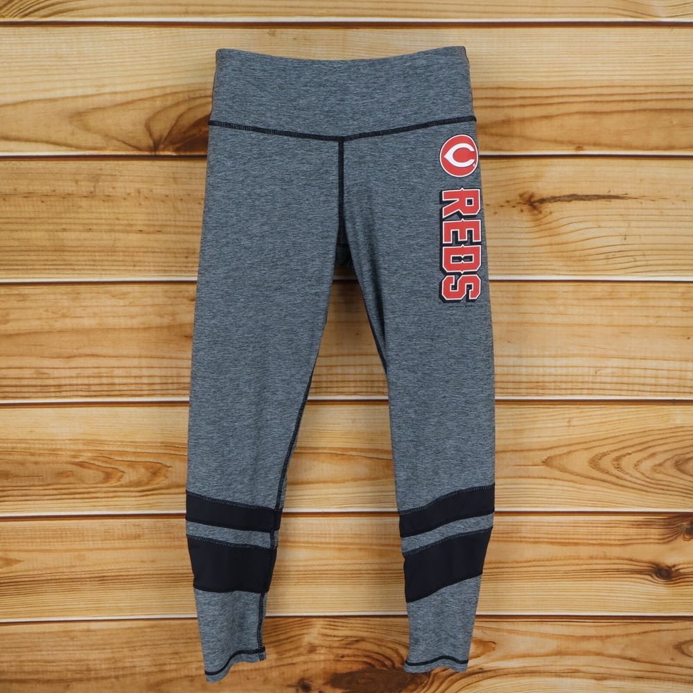 Cincinnati Reds Baseball Leggings Womens Size M Gray Activewear Campus Lifestyle